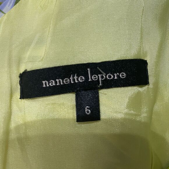 Nanette Lepore Peacock Print Dress W/Pockets Sz 6 Green Multi Lined Pleated - Picture 2 of 11